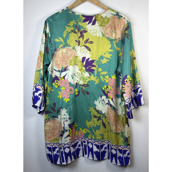 CAbi Women's large 100% Silk Poetry Tunic Top Style 812 Floral fairy Bohemian - Picture 7 of 10